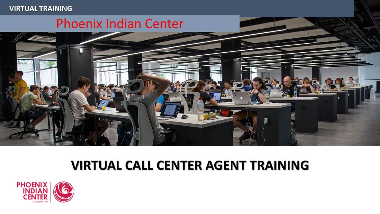 Virtual call center agent training session.