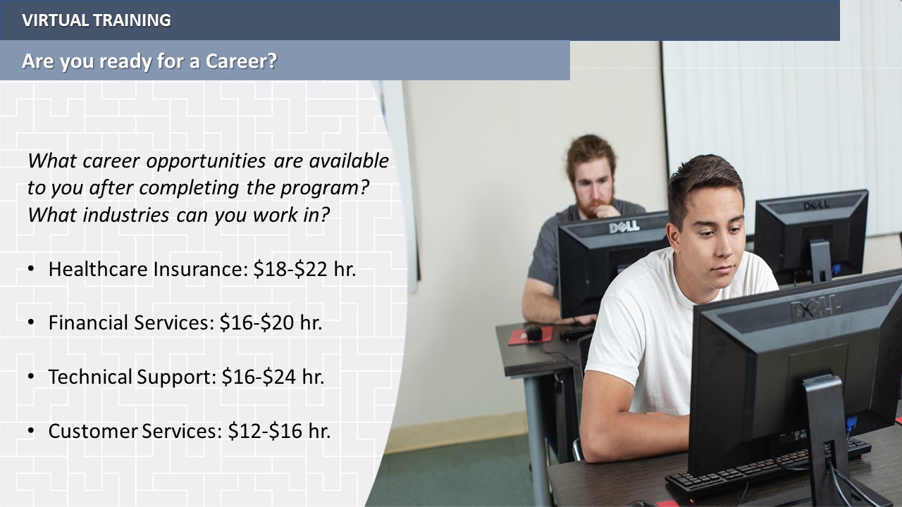 Students in virtual career training session.